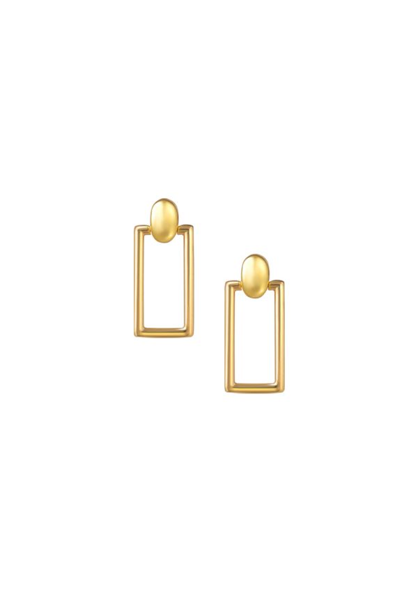 TOMEI Lusso Italia Rectangular Hoop Earrings, Yellow Gold 916 Sale