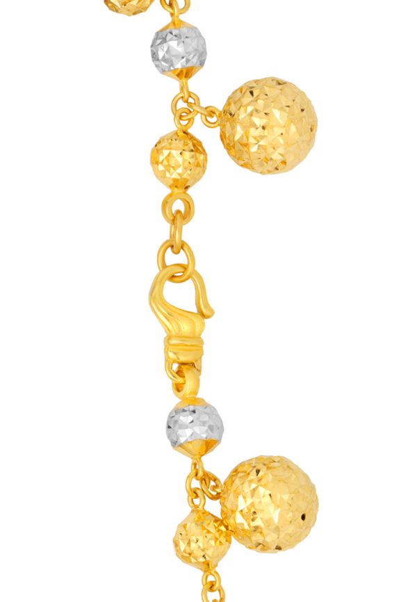 TOMEI Dual-Tone Lovely Beads Bracelet, Yellow Gold 916 Hot on Sale