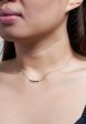 TOMEI Minimalist Diamond Necklace, White Gold 375 Online now