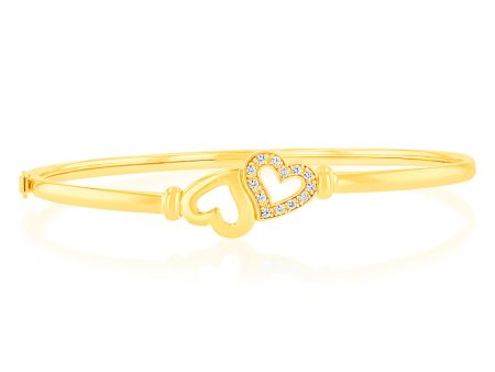 9ct Gold Silverfilled Heart Bangle Online Hot Sale