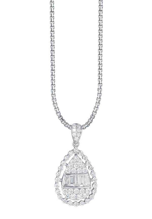 TOMEI Diamond Pendant, White Gold 750 Cheap