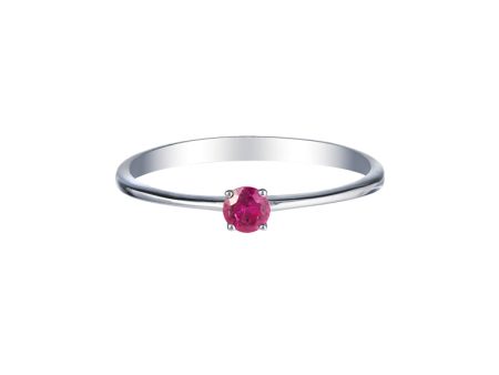 TOMEI Ruby Solitaire Ring, White Gold 750 Discount