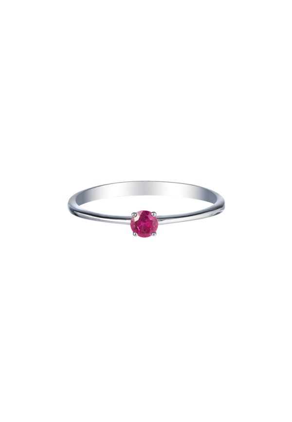 TOMEI Ruby Solitaire Ring, White Gold 750 Discount