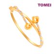 TOMEI Lusso Italia Triple-Tone Knotted Beads Bangle, Yellow Gold 916 Hot on Sale