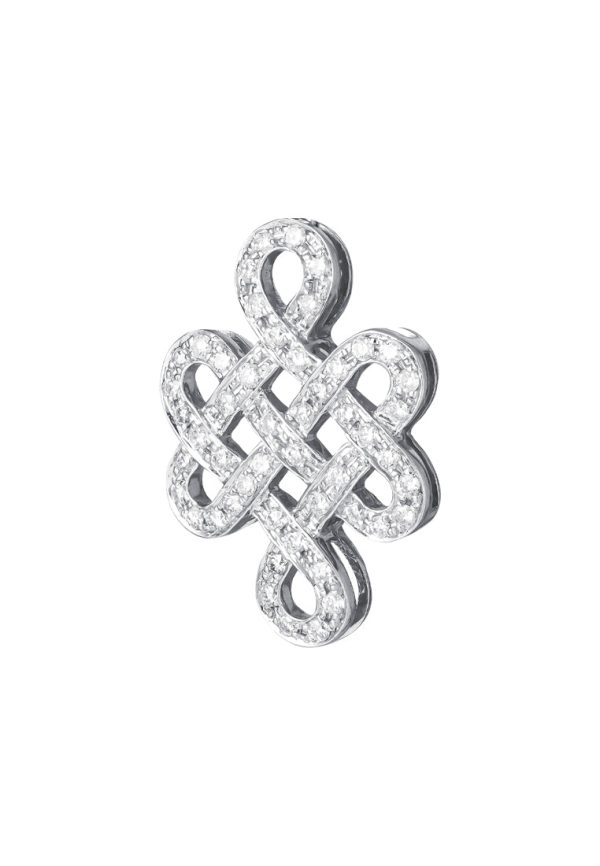 TOMEI Ruyi Knot Diamond Pendant, White Gold 750 Online Sale