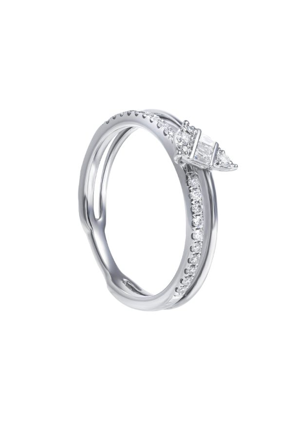 TOMEI Opulent Ovals Collection Diamond Ring, White Gold 585 on Sale