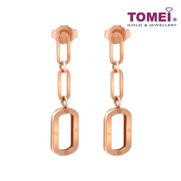 TOMEI Rouge Collection, Link Earrings Rose Gold 750 Online now