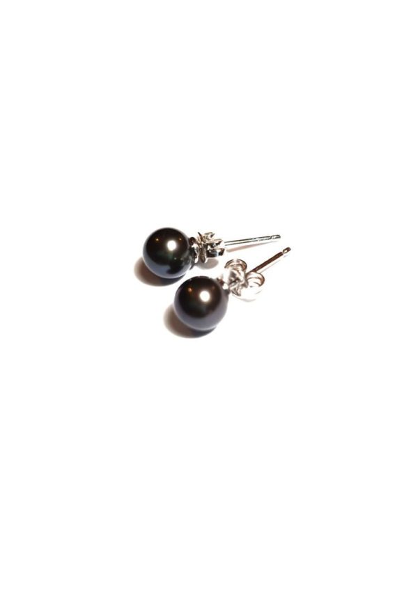 TOMEI Pearlfect Love Black Pearl Earrings, White Gold 585 Cheap