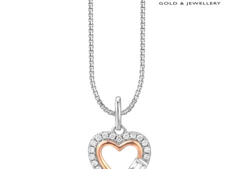 TOMEI Love Is Beautiful Collection Pendant Set, White+Rose Gold 585 Online Sale