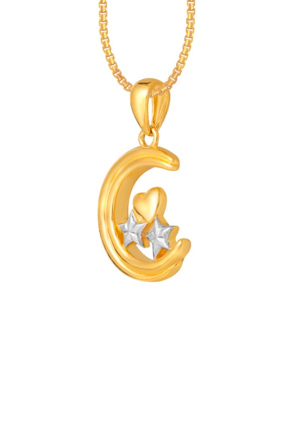 TOMEI Starry Moon Pendant, Yellow Gold 916 on Sale