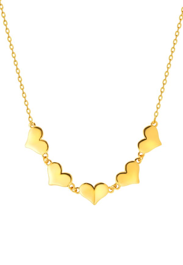 TOMEI Togetherness Heart Necklace, Yellow Gold 916 For Sale