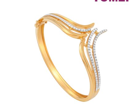 TOMEI Diamond Cut Collection Vogue Style Bangle, Yellow Gold 916 For Cheap