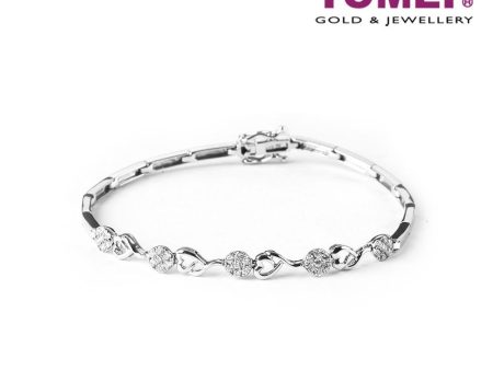 TOMEI Bracelet in Enthralling Loving Sparks, Diamond White Gold 375 (B0632) on Sale