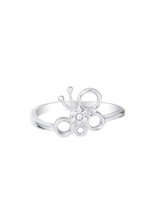 TOMEI Minimalist Butterfly Diamond Ring, White Gold 375 Sale