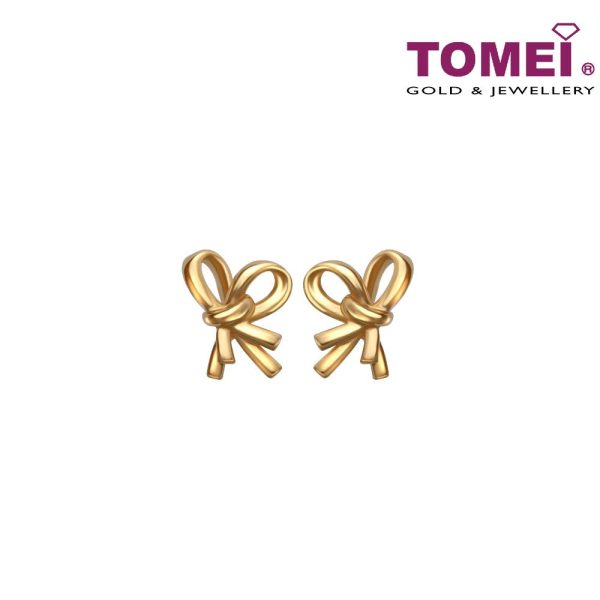 TOMEI Sweet Petite Earrings, Yellow Gold 916 (9Q-YG1194E-1C) (1.94G) For Cheap