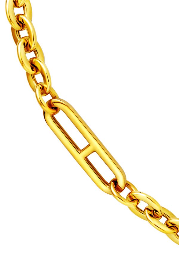 TOMEI Lusso Italia Split Link Tiny Chain Bracelet, Yellow Gold 916 For Cheap