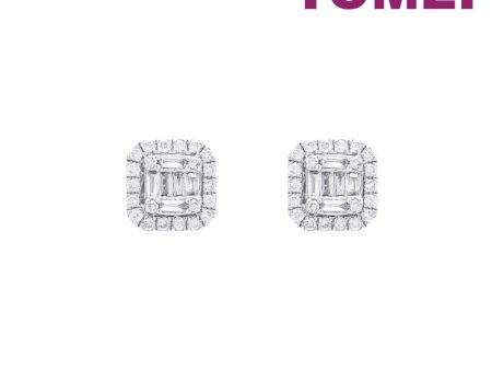 TOMEI Radiant Glowing Diamond Earrings, White Gold 750 Hot on Sale