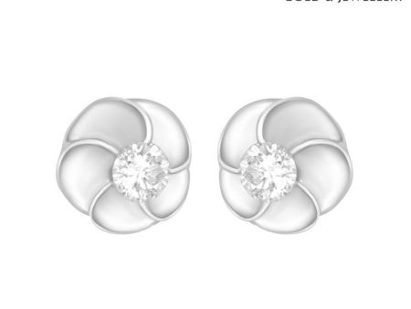 Swirl Flower Diamond Earrings | Tomei White Gold 375 (9K) (E1155) Cheap