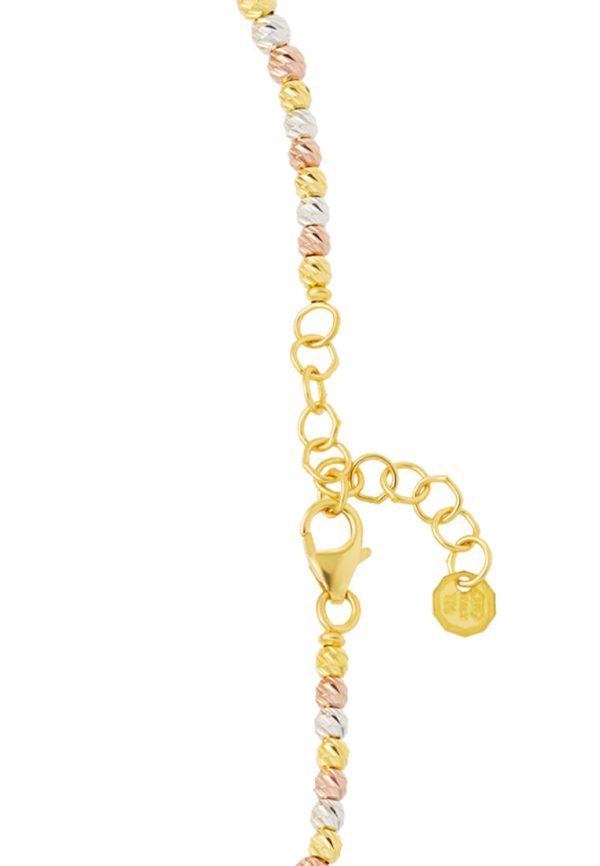 TOMEI Lusso Italia Tri-Tone Beads Bracelet, Yellow Gold 916 Online now