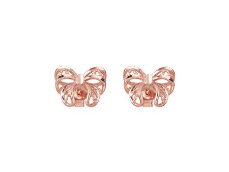 TOMEI Rouge Collection Minimalist Ribbon Earrings, Rose Gold 750 Online now