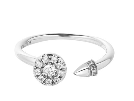 TOMEI Diamond Open Ring, White Gold 375 Online now