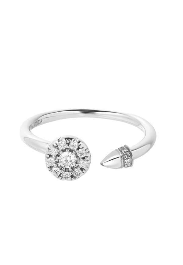 TOMEI Diamond Open Ring, White Gold 375 Online now