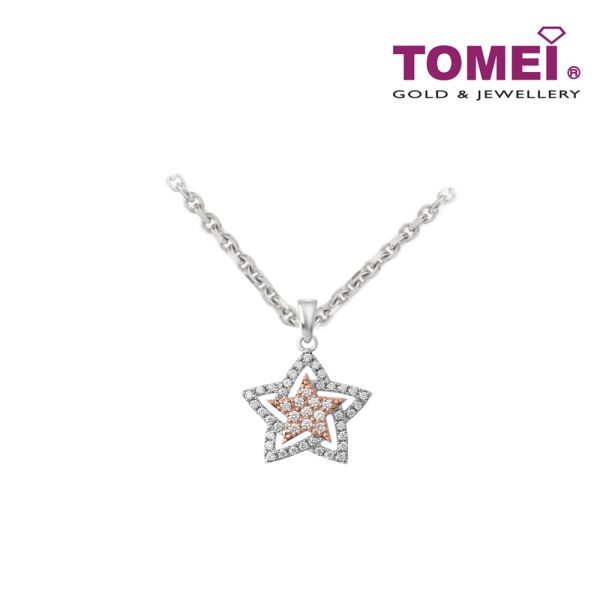 TOMEI Magical Diamond Pendant I White and Rose Gold 750 (18K) (P6243WR) For Cheap