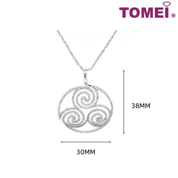 TOMEI Triplicity of  Waves with Razzmatazz Pendant, Diamond White Gold 750 (P3929) Supply