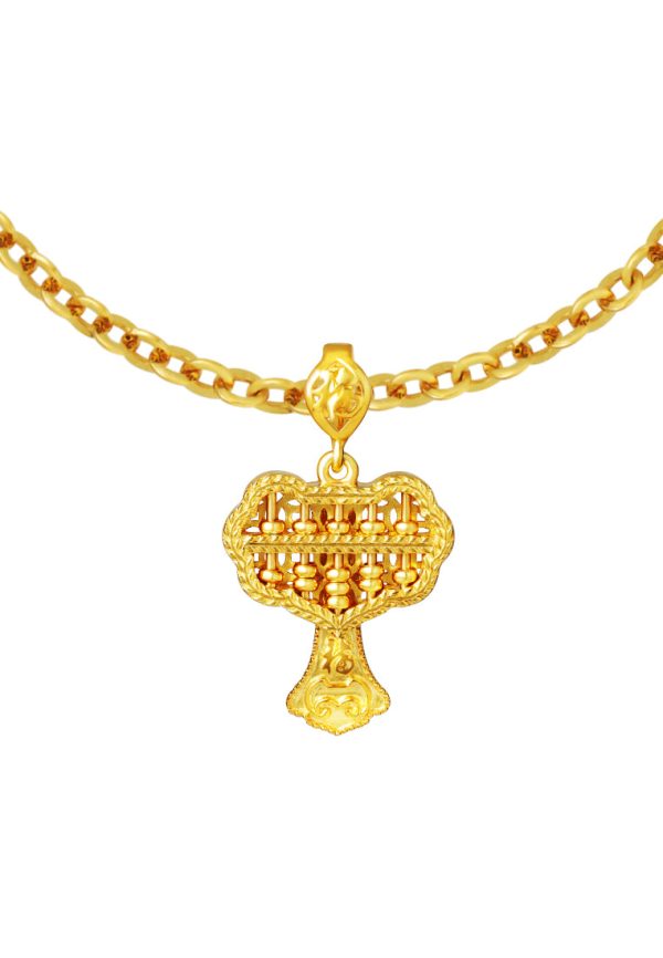 TOMEI Ruyi Abacus Pendant, Yellow Gold 916 For Sale