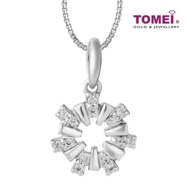 TOMEI Twinkly Trinkets Collection Diamond Pendant Set, White Gold 585 Online Hot Sale