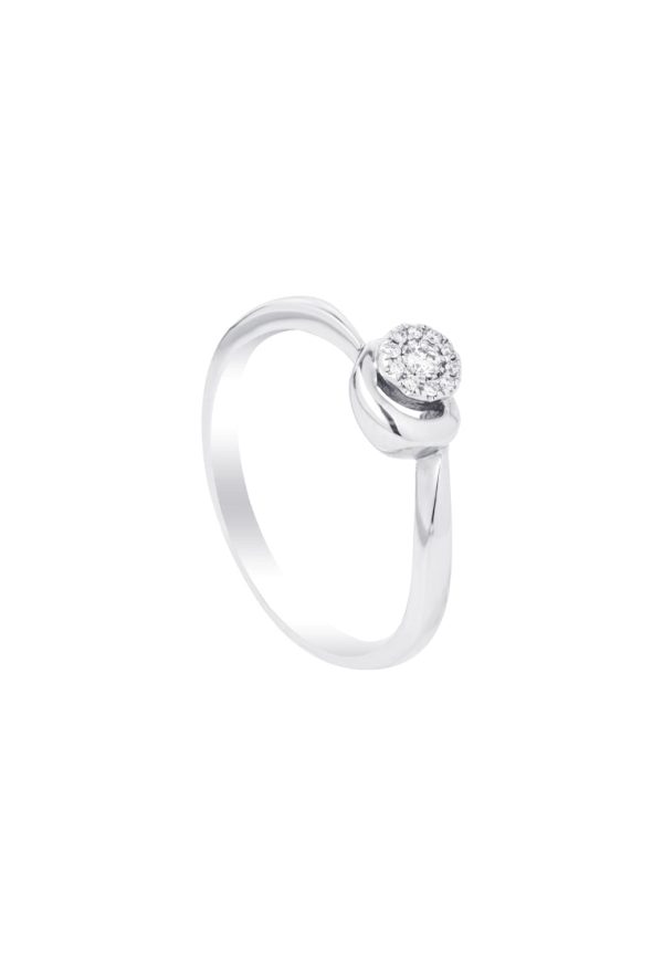 TOMEI Minimalist Diamond Ring, White Gold 375 Online Sale