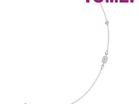 TOMEI Radiant Glowing Dainty Bracelet, White+Rose Gold 585 Online Hot Sale