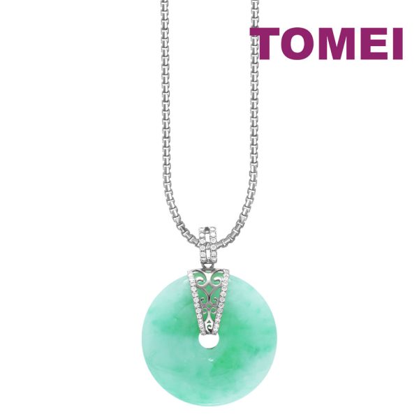 TOMEI The Soothing and Cool Jade Pendant, White Yellow Gold 750 For Discount