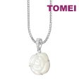 TOMEI White Rugosa Rose Pendant, White Gold 750 Hot on Sale