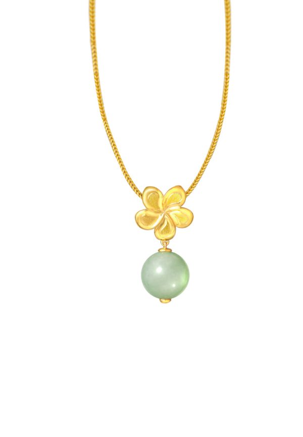 TOMEI The Flower Jade Pendant, Yellow Gold 916 Supply