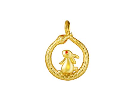 TOMEI Rabbit & Snake Pendant, Yellow Gold 916 Online Hot Sale