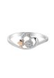 TOMEI Little Star Collection Diamond Ring, White+Rose Gold 375 Cheap