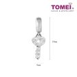 TOMEI Minimalist Key Charm, White Gold 585 Supply