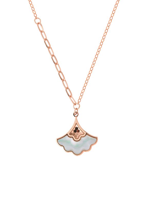 TOMEI Rouge Collection White Tail Necklace, Rose Gold 750 Hot on Sale