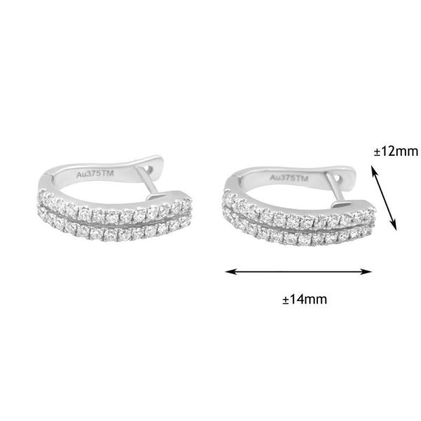 TOMEI Double-Rows Diamond Earrings I White Gold 585 (E839) Sale