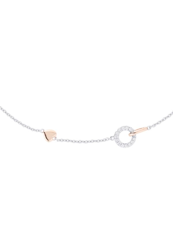 TOMEI Minimalist Diamond Bracelet, White+Rose Gold 585 For Discount