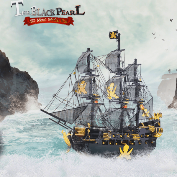 Black Pearl Pirate Ship 3D Metal Puzzle For Sale