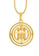 TOMEI Movable Abacus in a Circle Pendant, Yellow Gold 916 Fashion