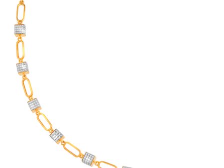 TOMEI Diamond Cut Collection Stylish Cube Bracelet, Yellow Gold 916 Sale