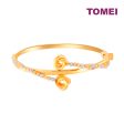 TOMEI Lusso Italia Triple-Tone Knotted Beads Bangle, Yellow Gold 916 Hot on Sale