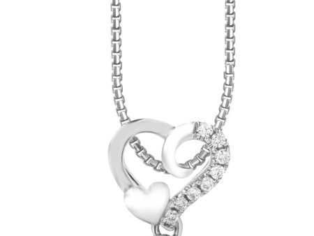 TOMEI Little Heart Collection, Diamond Pendant With Chain, White Gold 585 Fashion