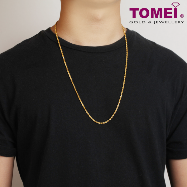 TOMEI Men s Twisted Sg Chain, Yellow Gold 916 Hot on Sale