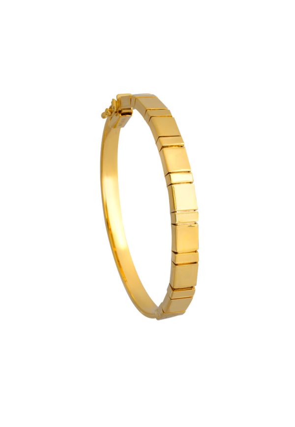 TOMEI Lusso Italia Minimalist Geometric Bangle, Yellow Gold 916 Online