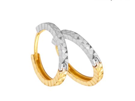 TOMEI Dual-Tone Hoop Earrings, Yellow Gold 916 (9Q-ER1435-D02-2C) Online now