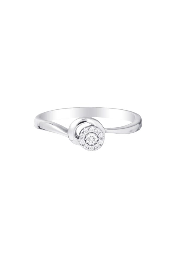 TOMEI Minimalist Diamond Ring, White Gold 375 Online Sale